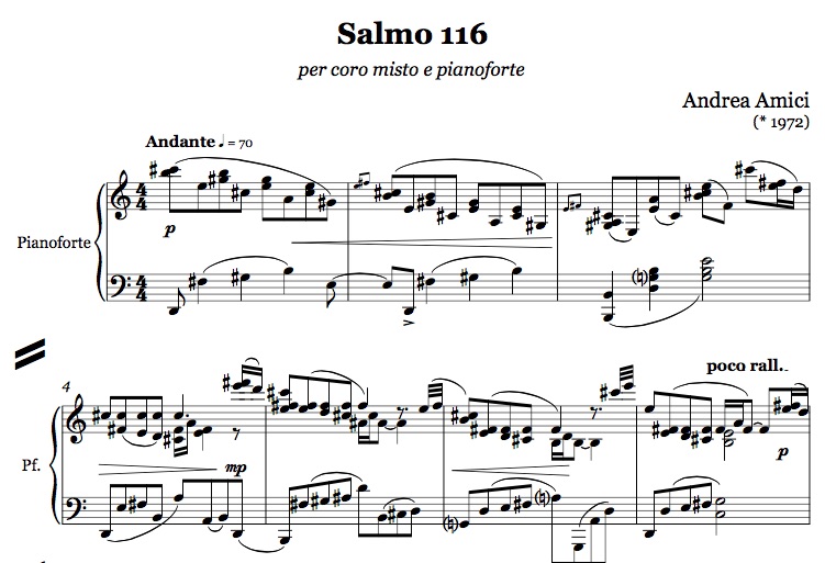 Salmo 116 per coro e pianoforte
