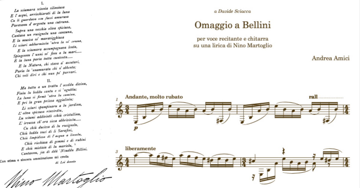 Omaggio a Bellini in prima assoluta alla settima rassegna di poesia e musica siciliana