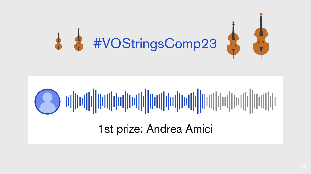 Primo premio alla Virtual Orchestration Strings Competition 2023
